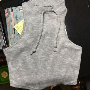 Gymshark slounge crop top-light gray-xS